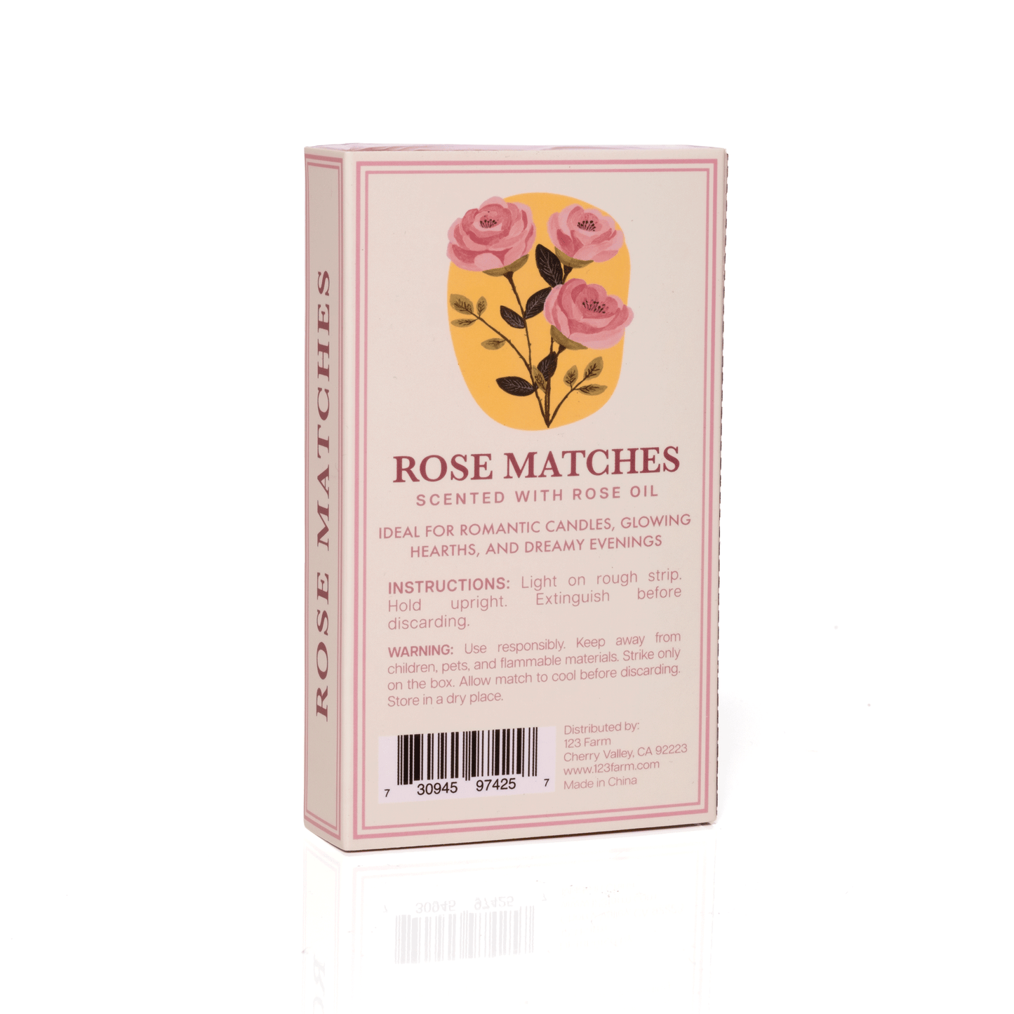 Rose Scented Matches, Long (3.78")