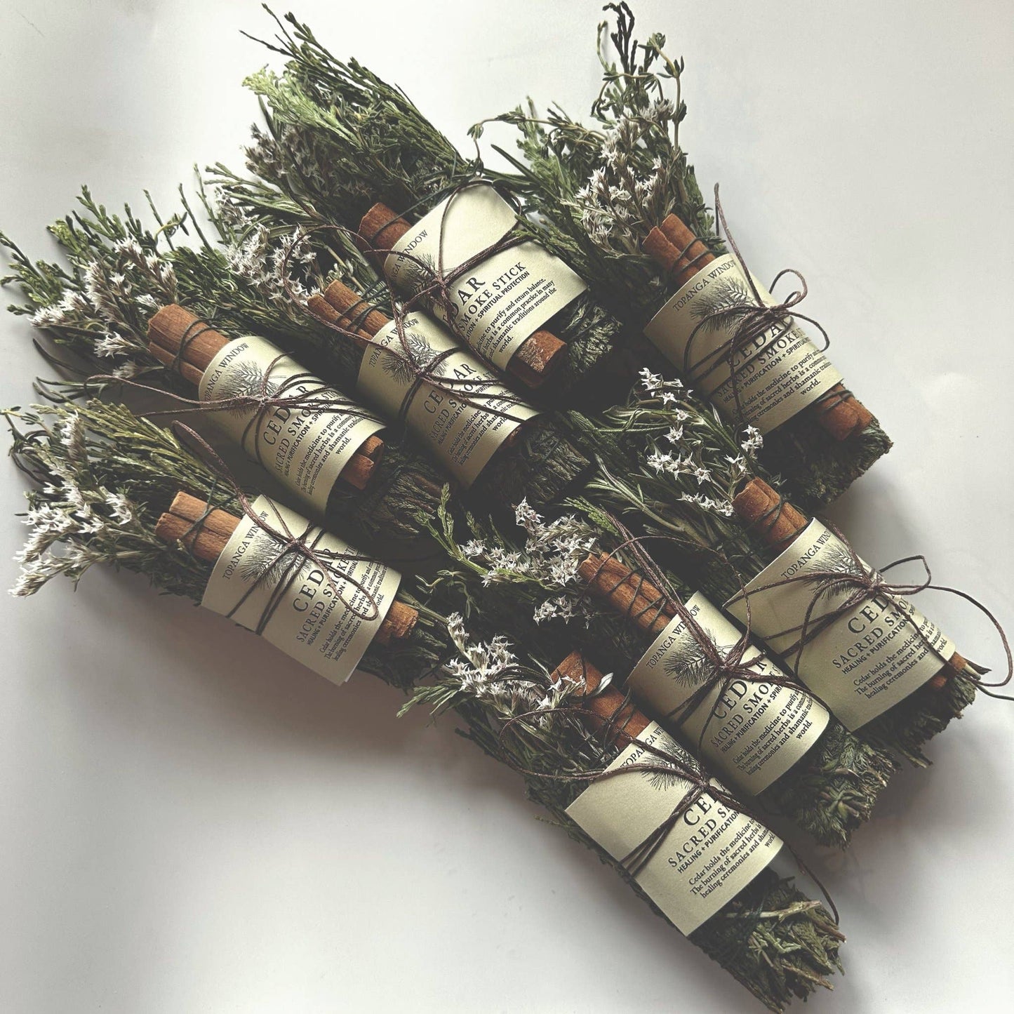 CEDAR SMOKE CLEANSING STICK + Rosemary, Thyme + Cinnamon