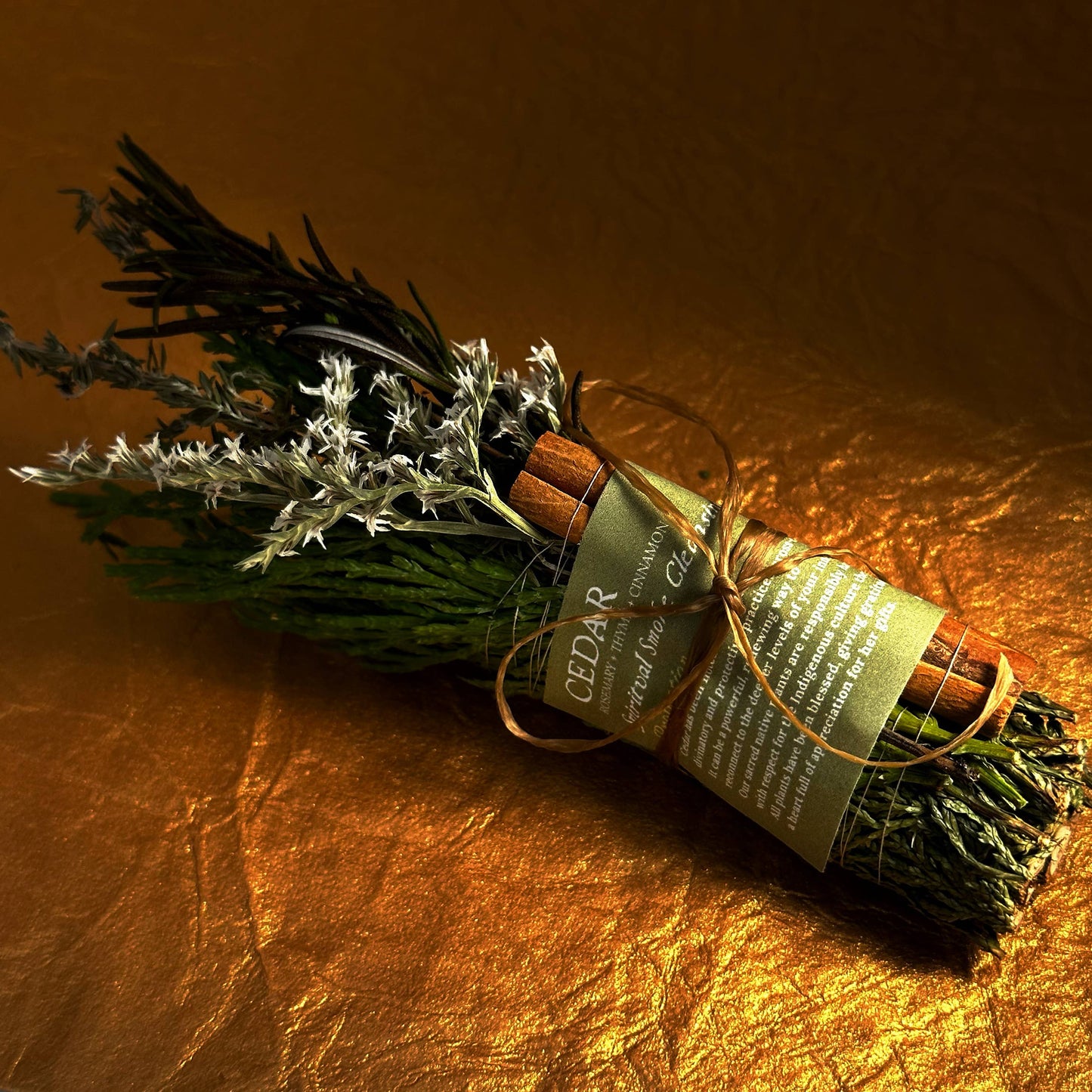 CEDAR SMOKE CLEANSING STICK + Rosemary, Thyme + Cinnamon