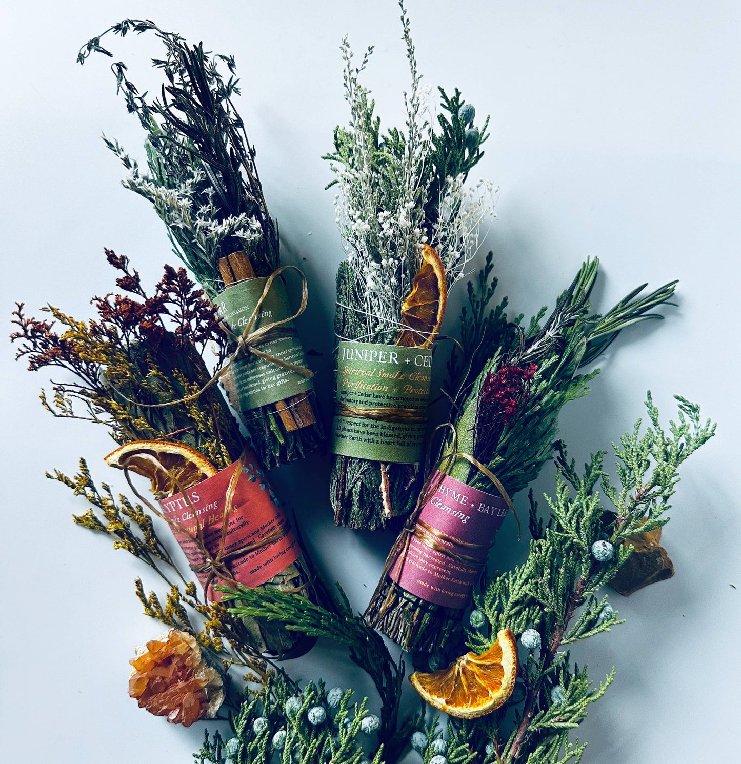 CEDAR SMOKE CLEANSING STICK + Rosemary, Thyme + Cinnamon